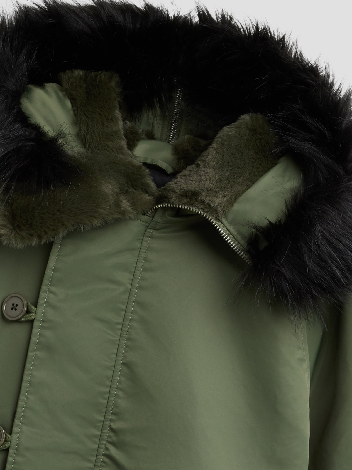 PACC19J006-1 ~ MEN HOODED N-2B BOMBER JACKET GREEN