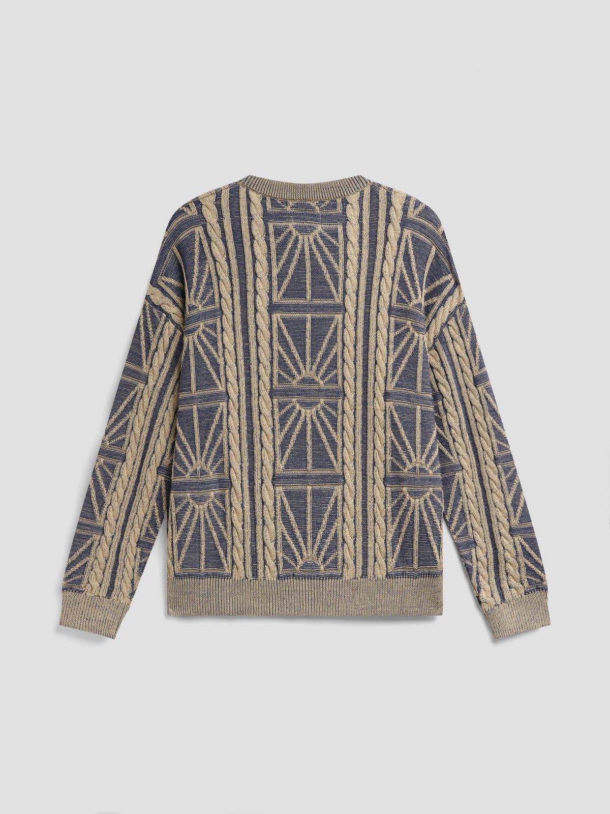 PACC19N004-1 ~ MEN ARAN CREWNECK BLUE