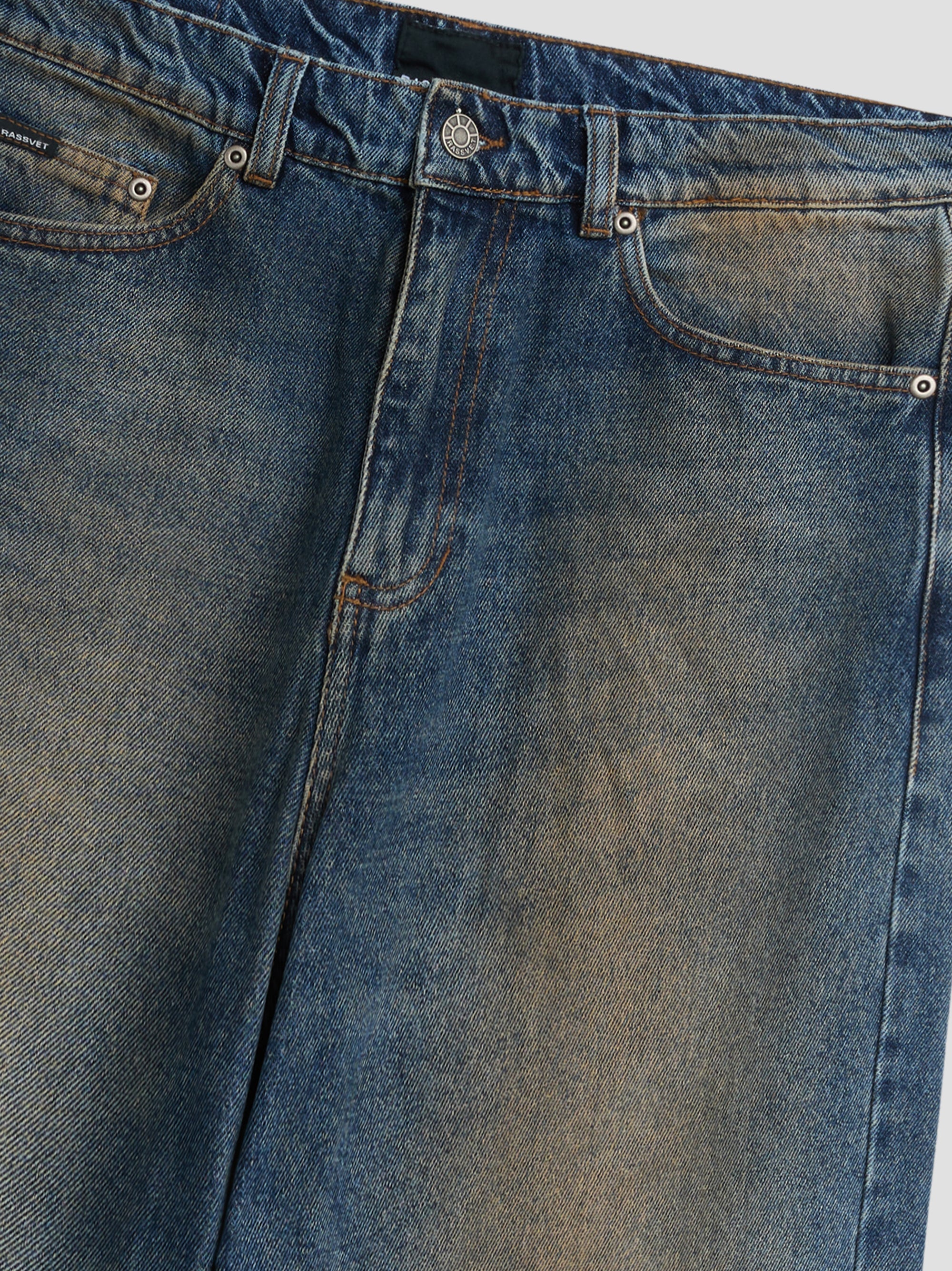 PACC19P004-1 ~ MEN WASHED TAPERED DENIM PANTS BLUE