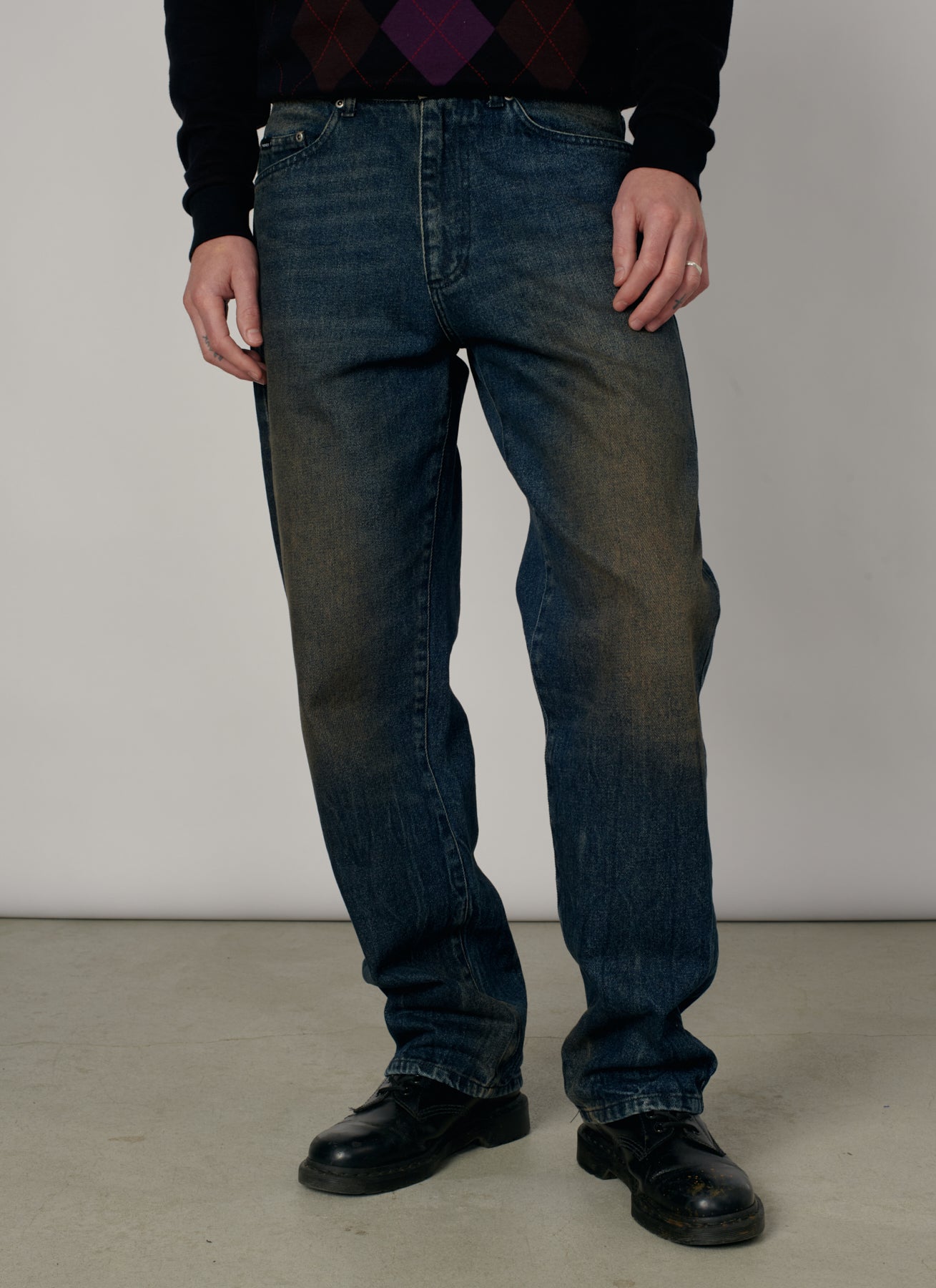 PACC19P004-1 ~ MEN WASHED TAPERED DENIM PANTS BLUE
