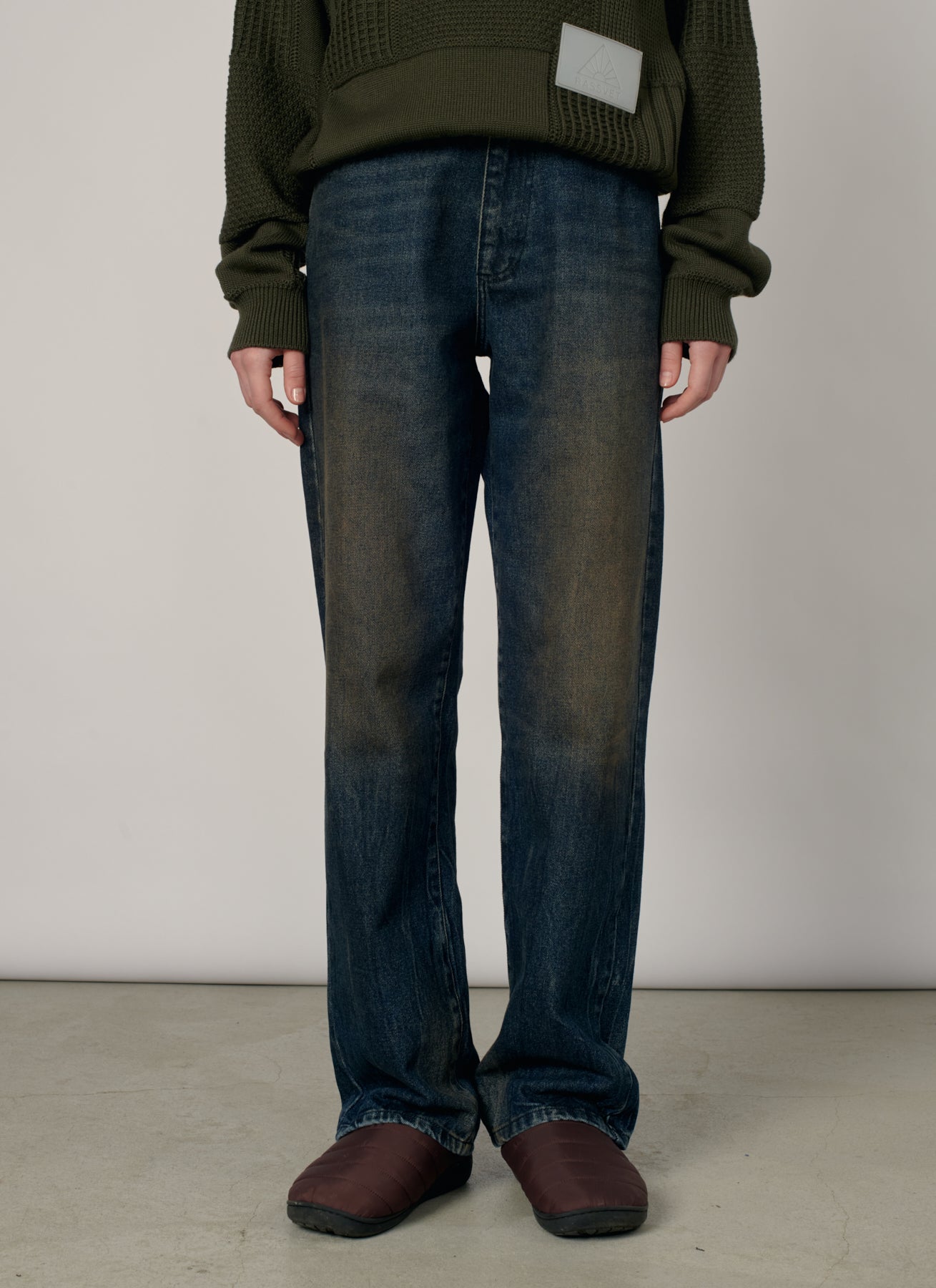 PACC19P004-1 ~ MEN WASHED TAPERED DENIM PANTS BLUE
