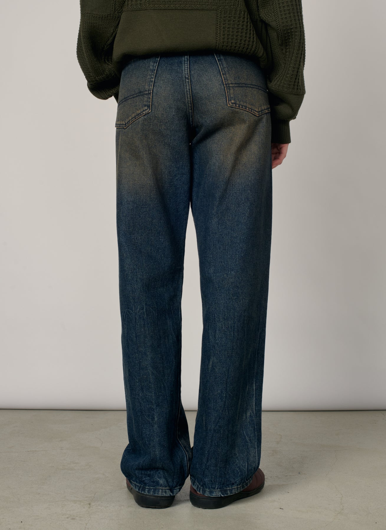 PACC19P004-1 ~ MEN WASHED TAPERED DENIM PANTS BLUE