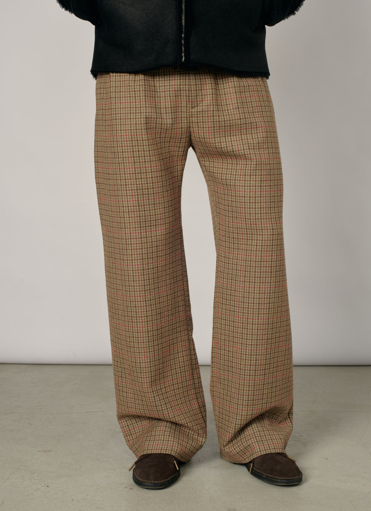 PACC19P006-1 ~ MEN WOOL PLEATED PANTS BROWN
