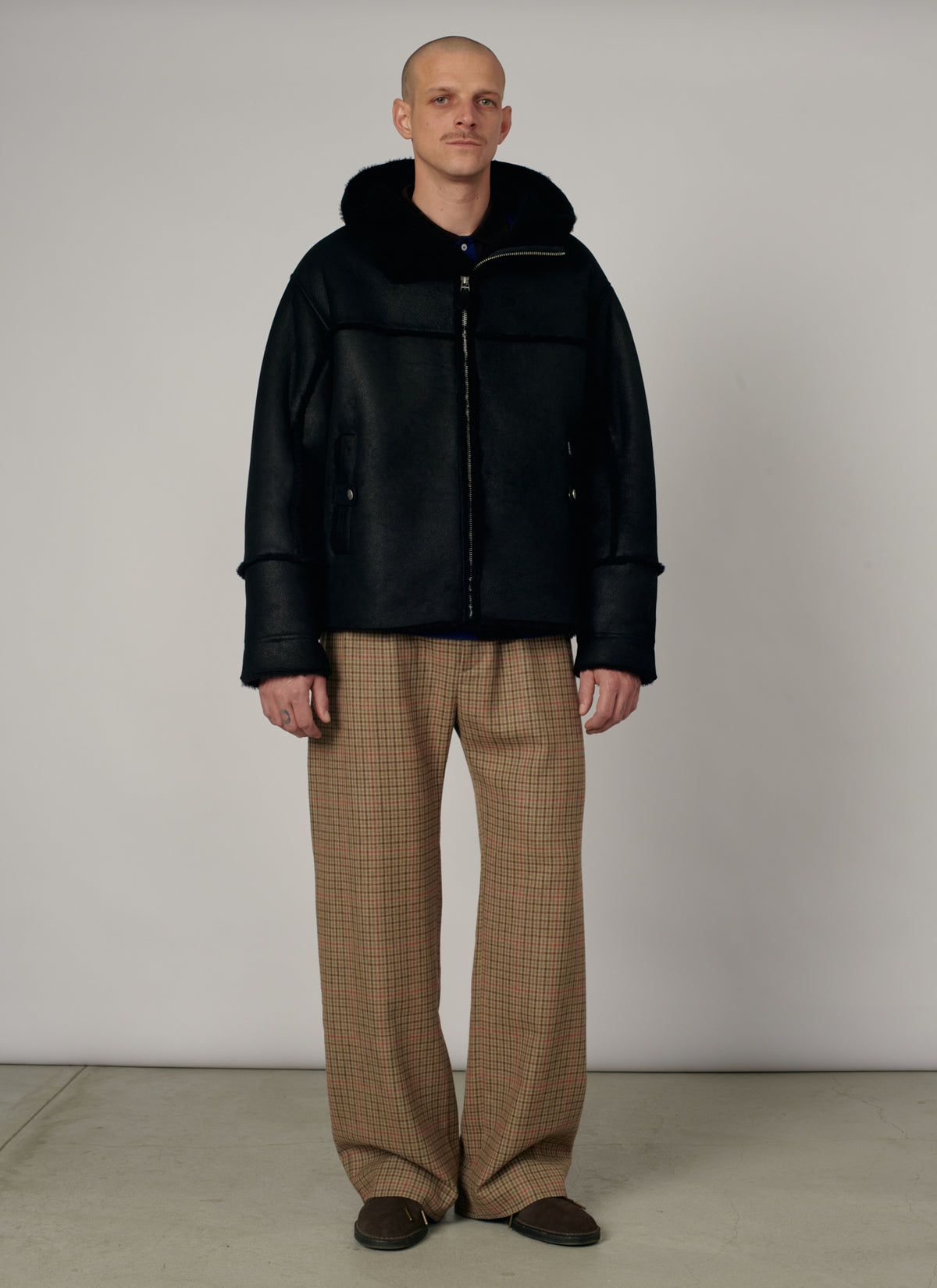 PACC19P006-1 ~ MEN WOOL PLEATED PANTS BROWN