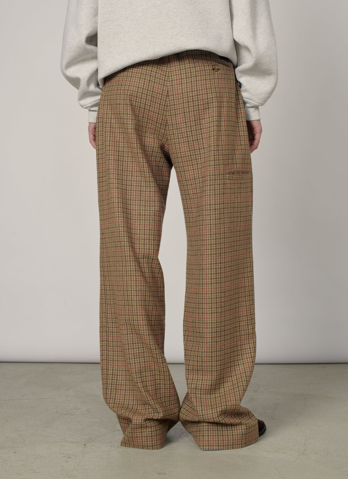 PACC19P006-1 ~ MEN WOOL PLEATED PANTS BROWN