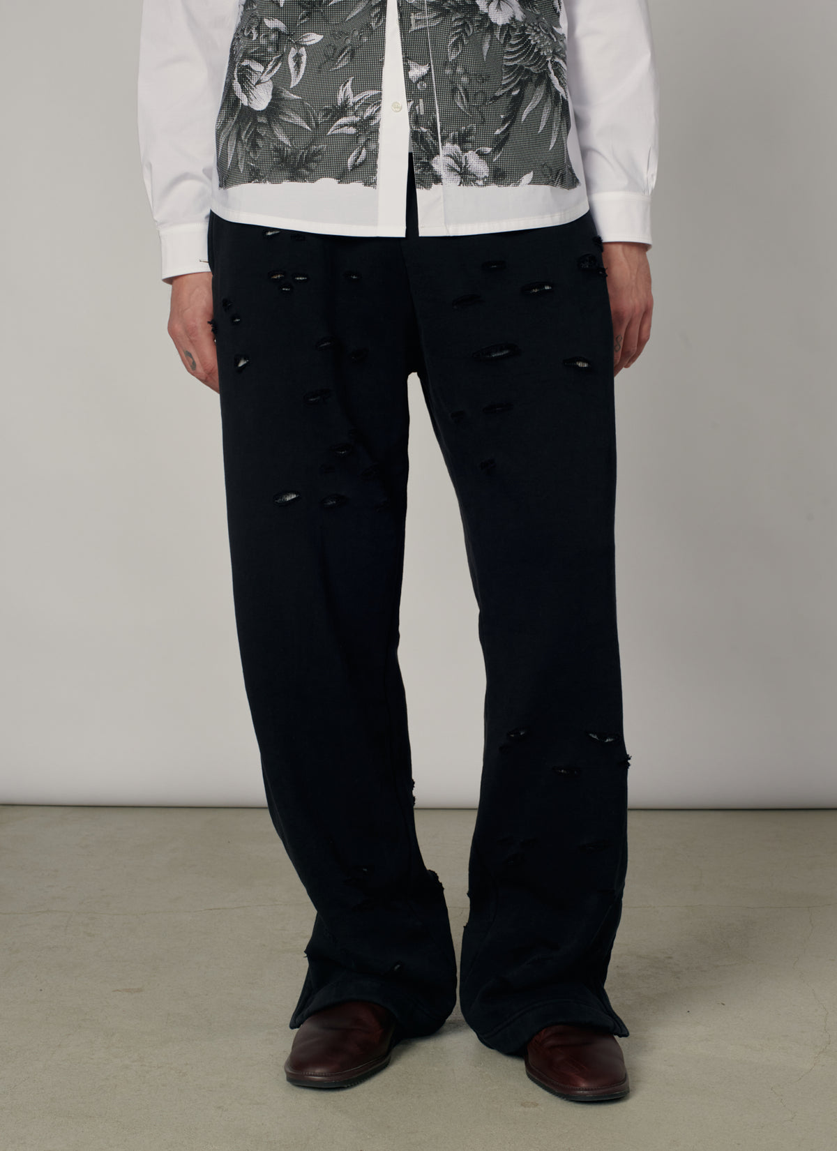 PACC19P008-1 ~ MEN THERMAL LINED ZIP SWEATPANTS BLACK