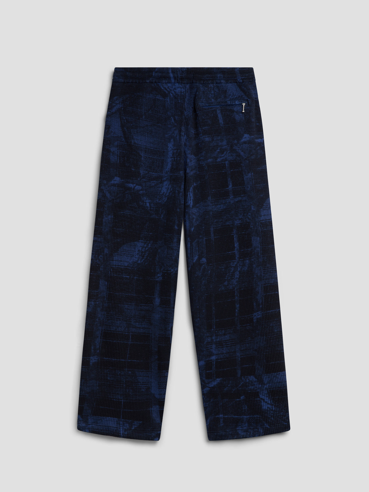 PACC19P009-1 ~ MEN CONCEALED WASHED WAFFLE THERMAL PANTS BLUE