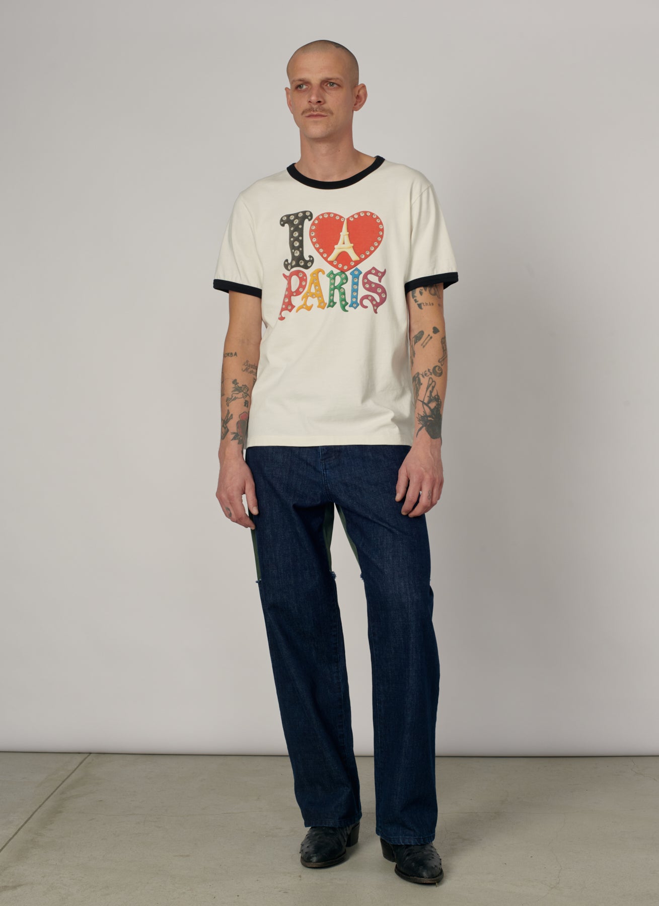 PACC19T010-1 ~ MEN JEWEL RINGER TEE SHIRT OFF WHITE