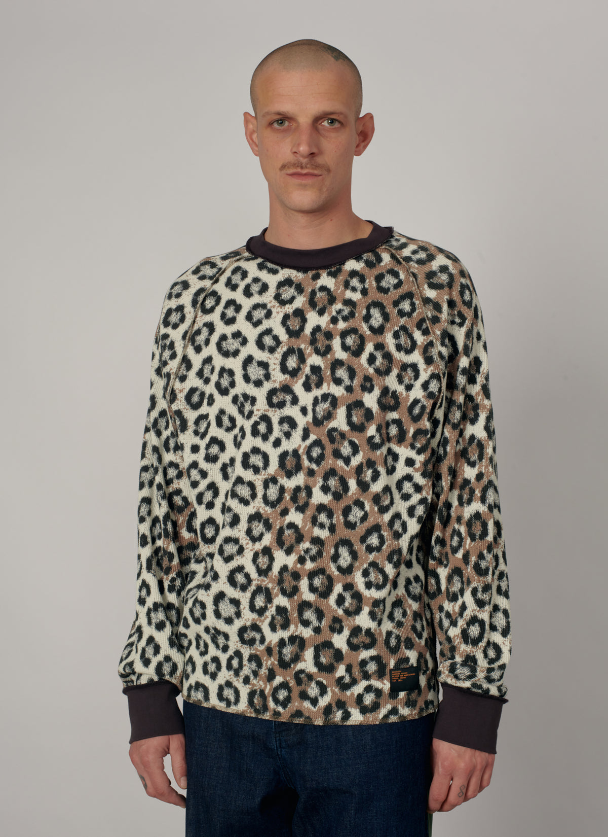 PACC19T013-1 ~ MEN LEOPARD THERMAL LS TEE SHIRT LEOPARD