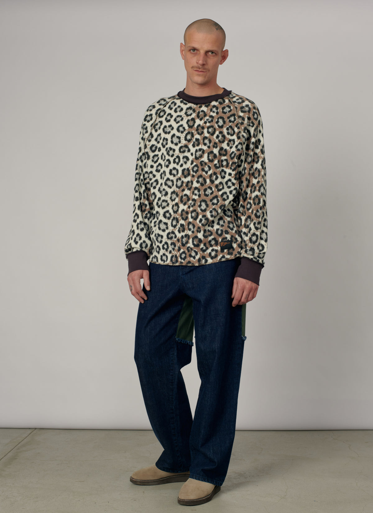 PACC19T013-1 ~ MEN LEOPARD THERMAL LS TEE SHIRT LEOPARD