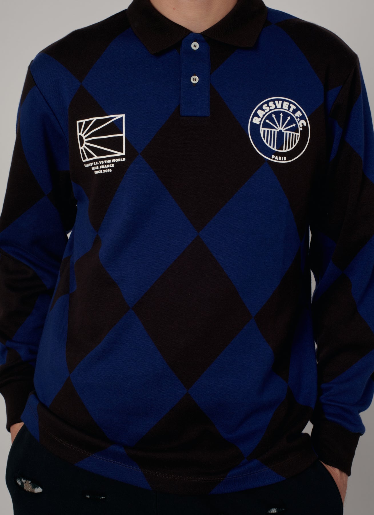 PACC19T015-1 ~ MEN JACQUARD LS FOOTBALL JERSEY BLUE
