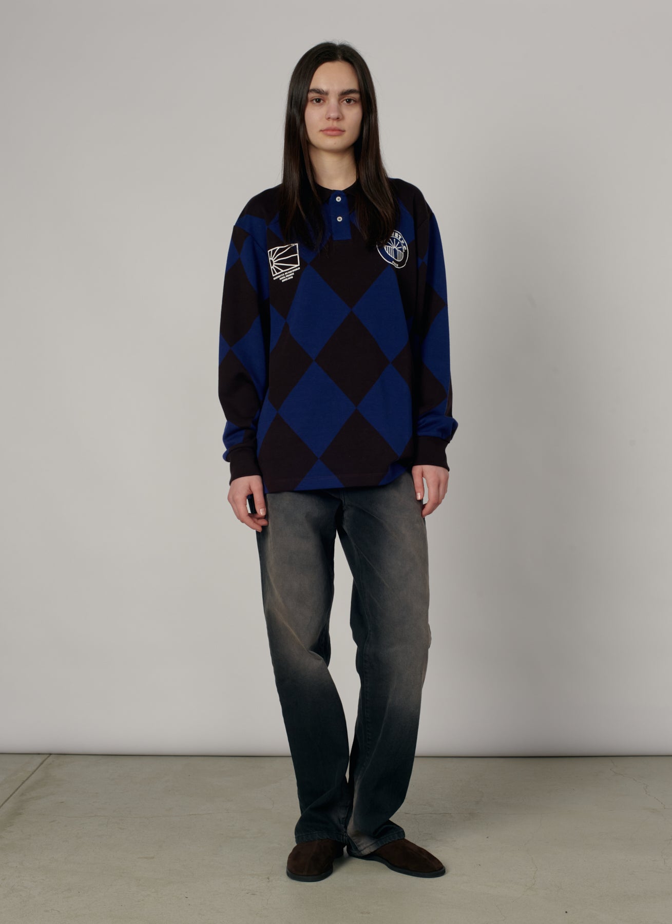 PACC19T015-1 ~ MEN JACQUARD LS FOOTBALL JERSEY BLUE