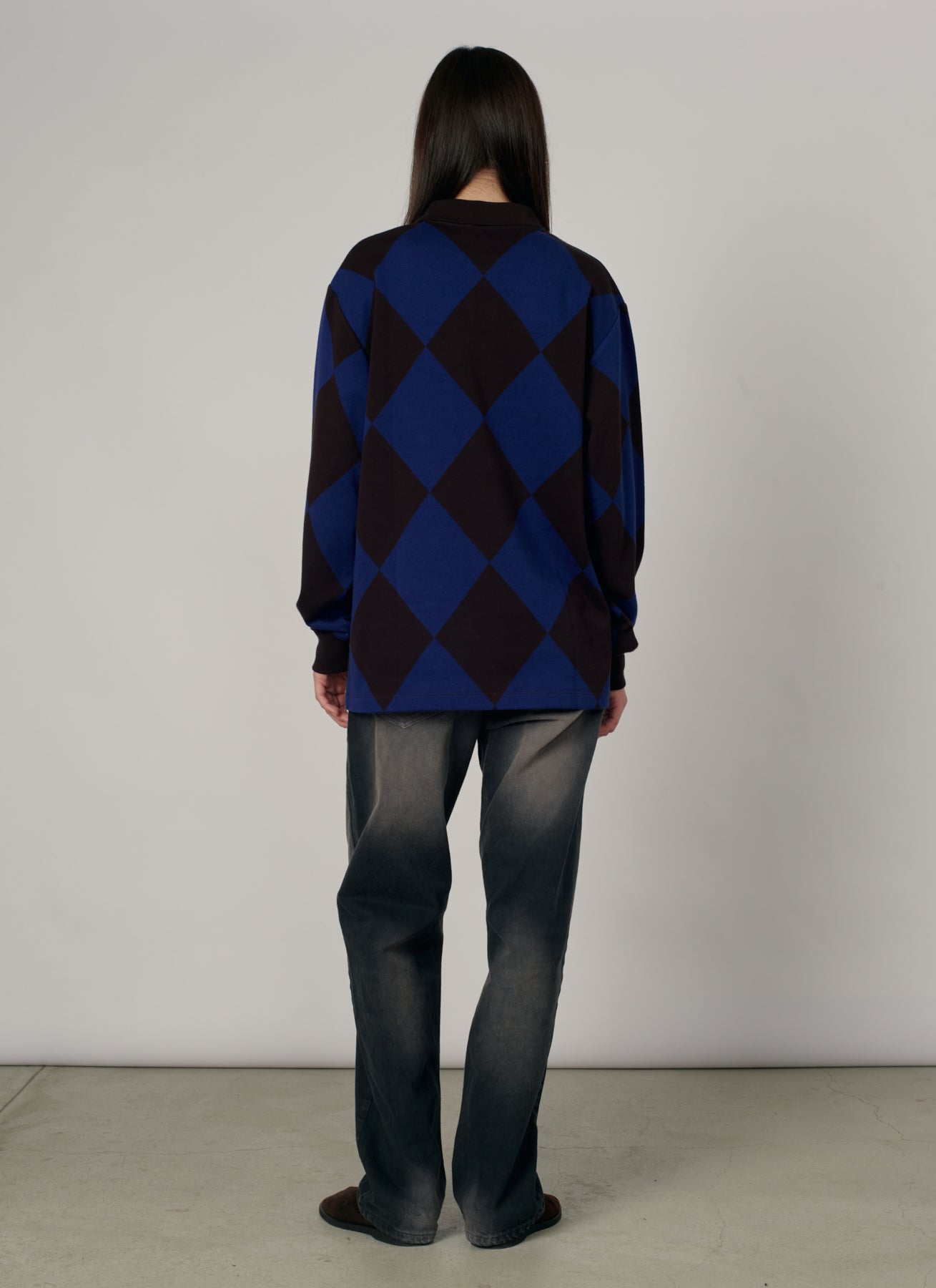 PACC19T015-1 ~ MEN JACQUARD LS FOOTBALL JERSEY BLUE