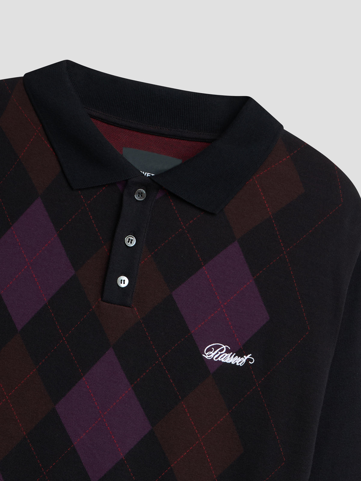 PACC19T016-1 ~ MEN ARGYLE POLO BLACK